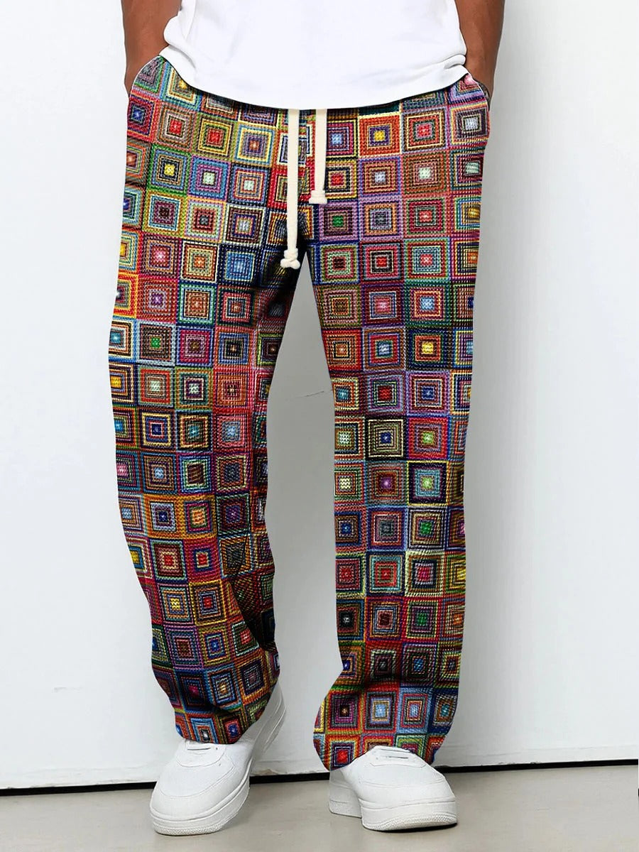Geometry Gradient Suit Pants Stylish
