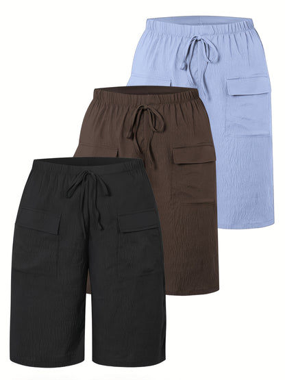 3-Piece Casual Beach Shorts Set