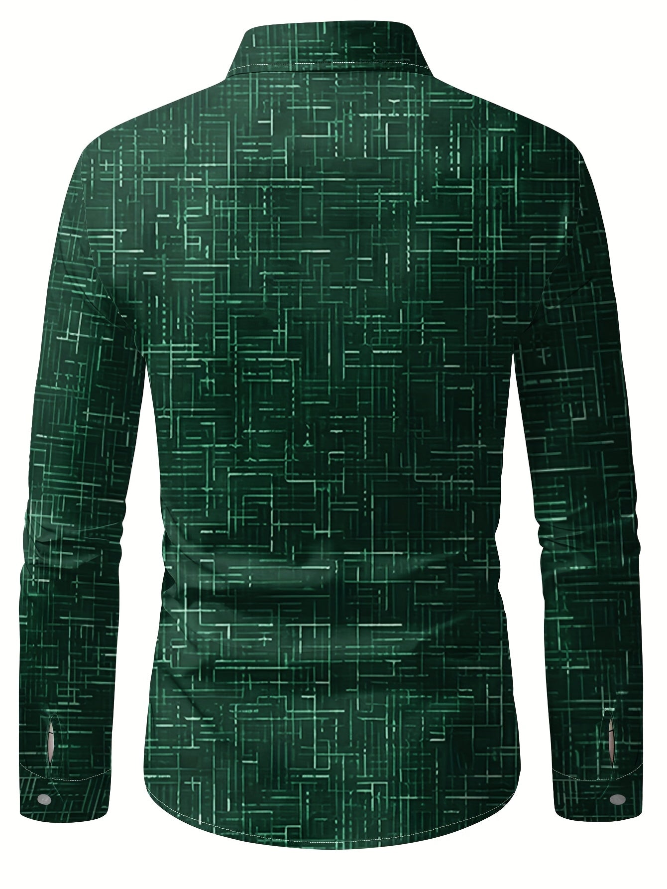 Geometric Long Sleeve Button-Up Shirt