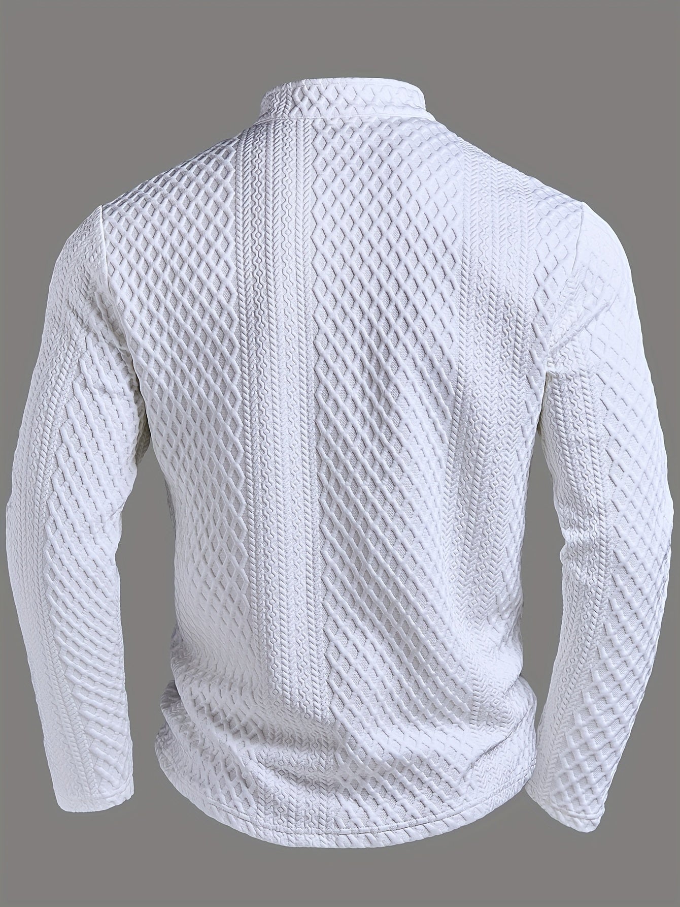 Textured Henley Zipper Shirt Stylish