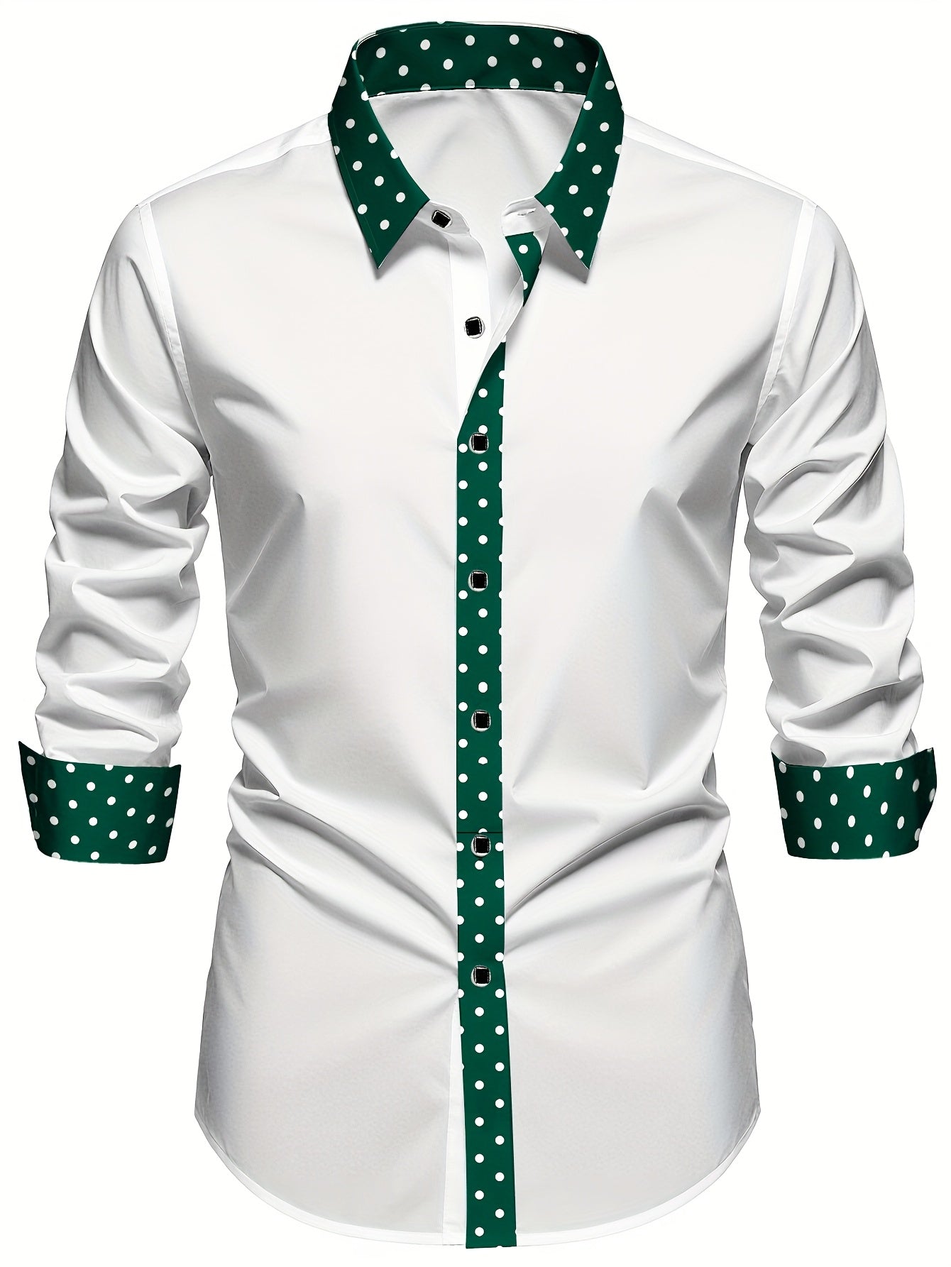 Polka Dot Slim Fit Long Sleeve Shirt