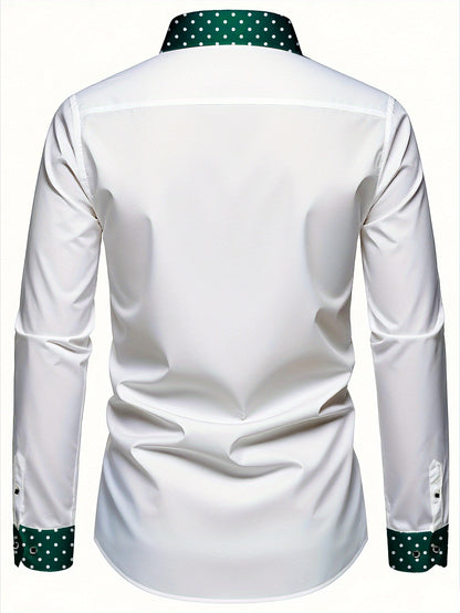 Polka Dot Slim Fit Long Sleeve Shirt