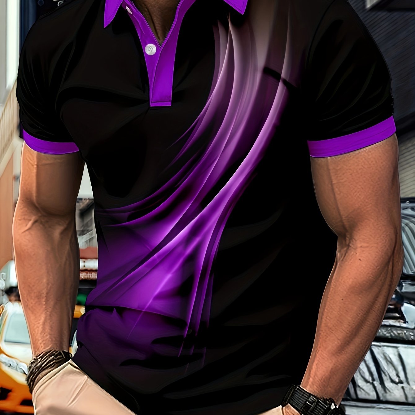 Flowing Light Ombre Polo Shirt