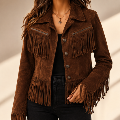 Western Fringe Suede Jacket Outerwear