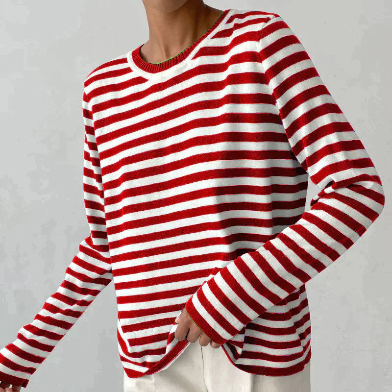 Olivia Luxe Striped Long Sleeve Top