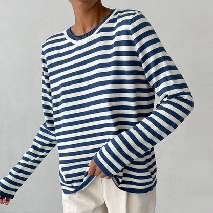 Olivia Luxe Striped Long Sleeve Top
