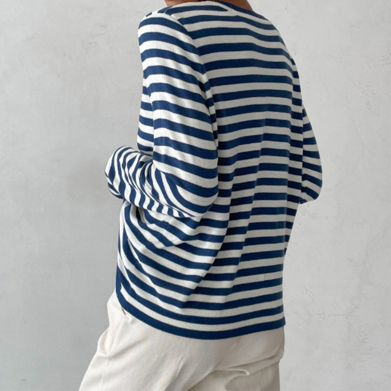 Olivia Luxe Striped Long Sleeve Top