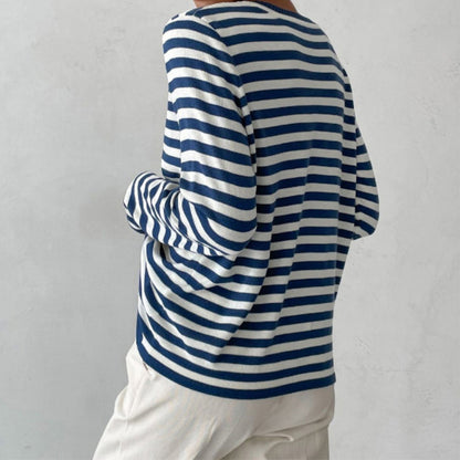 Olivia Luxe Striped Long Sleeve Top