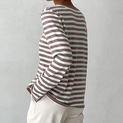 Olivia Luxe Striped Long Sleeve Top