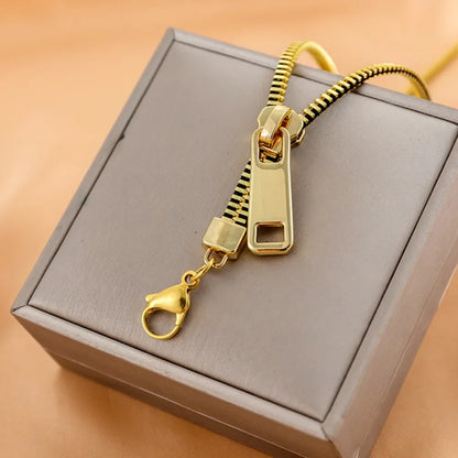 Brassline Zip Necklace Stylish