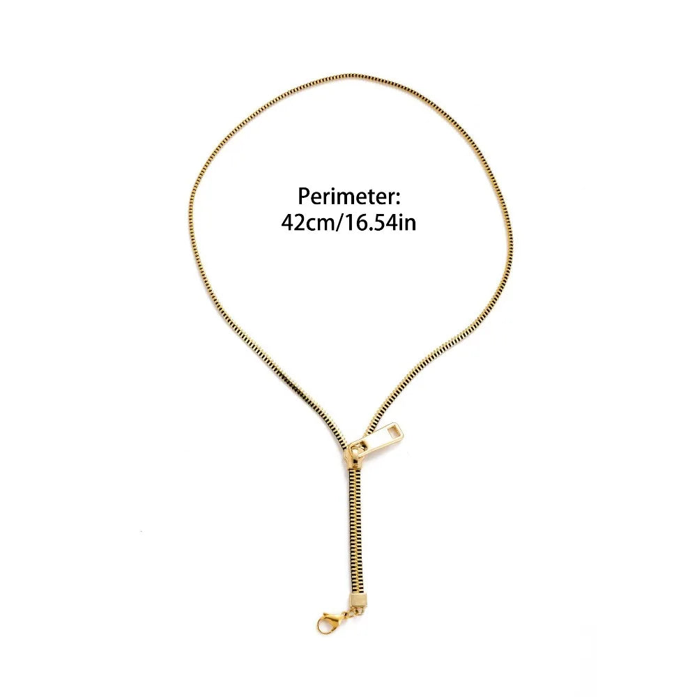 Brassline Zip Necklace Stylish
