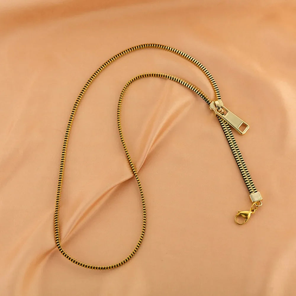 Brassline Zip Necklace Stylish