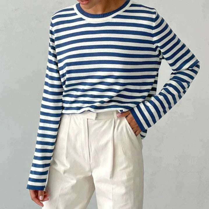 Olivia Luxe Striped Long Sleeve Top