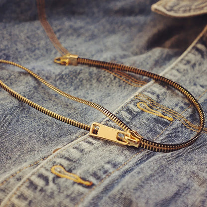 Brassline Zip Necklace Stylish