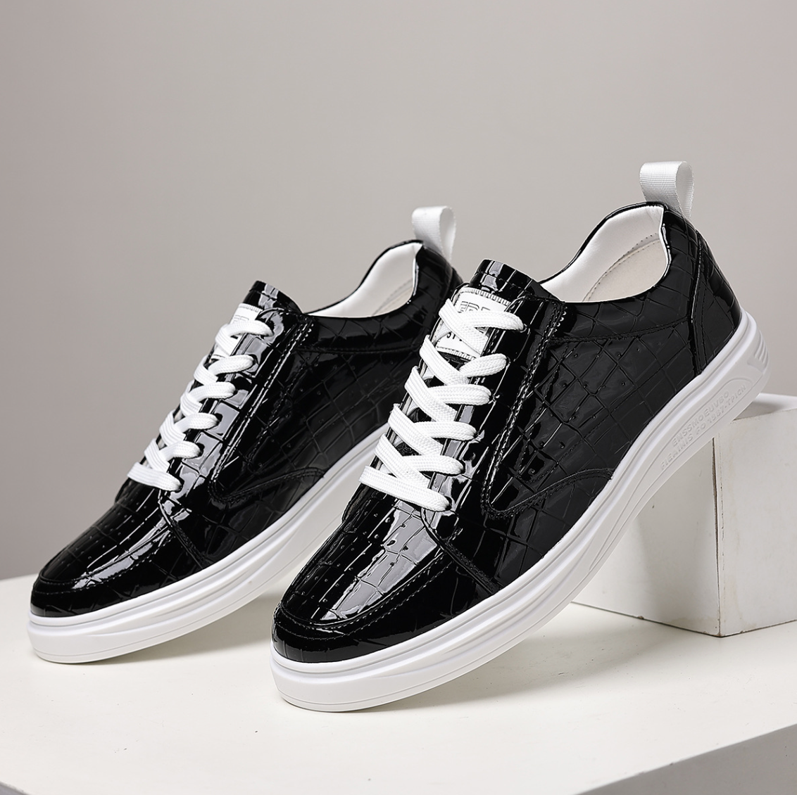 Croc Leather Slip-On Sneakers