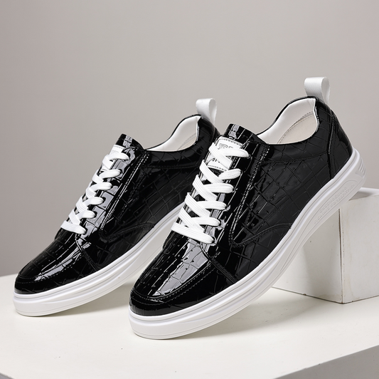 Croc Leather Slip-On Sneakers