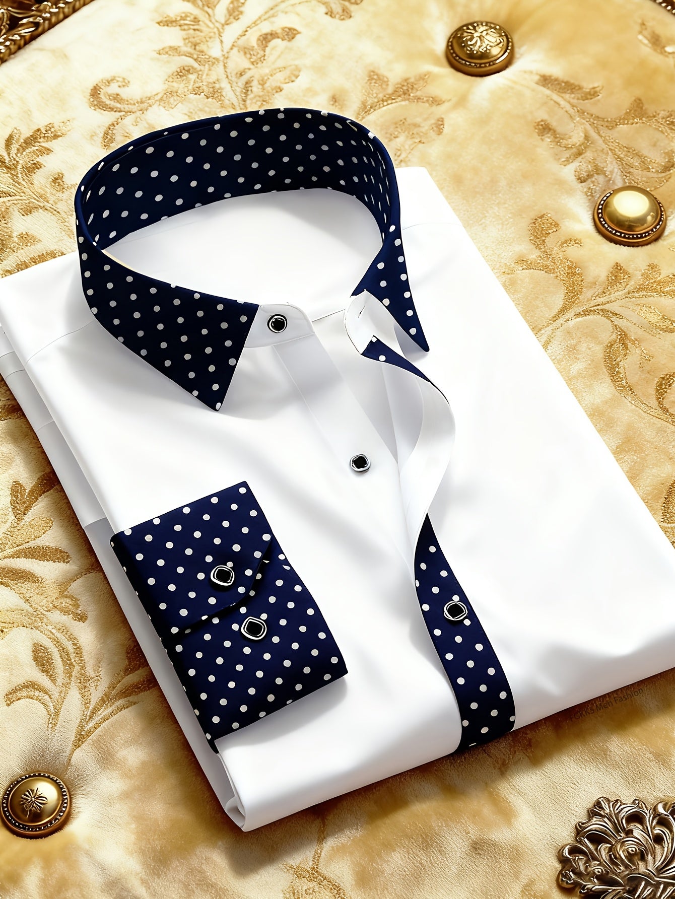 Polka Dot Slim Fit Long Sleeve Shirt