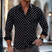 Men's Casual Polka Dots Single Breasted Shirts
