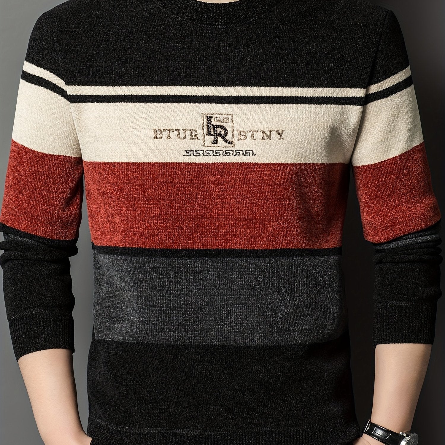 Winter Striped Knit Sweater Cozy