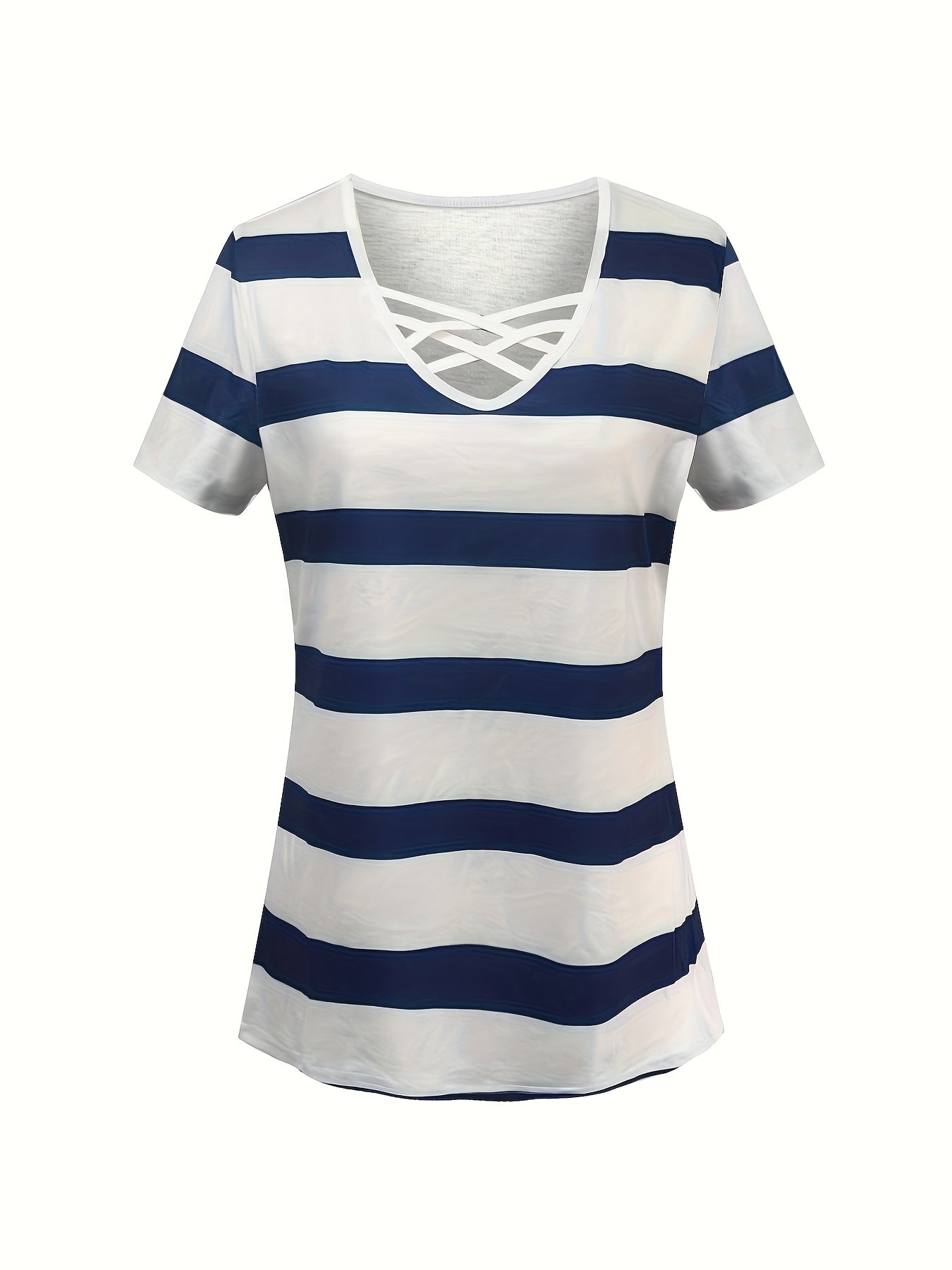 Geometric Stripe Relaxed Fit Casual Top