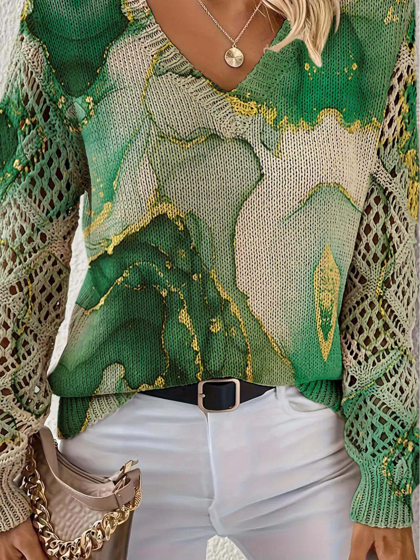 Bohemian Print V-Neck Top