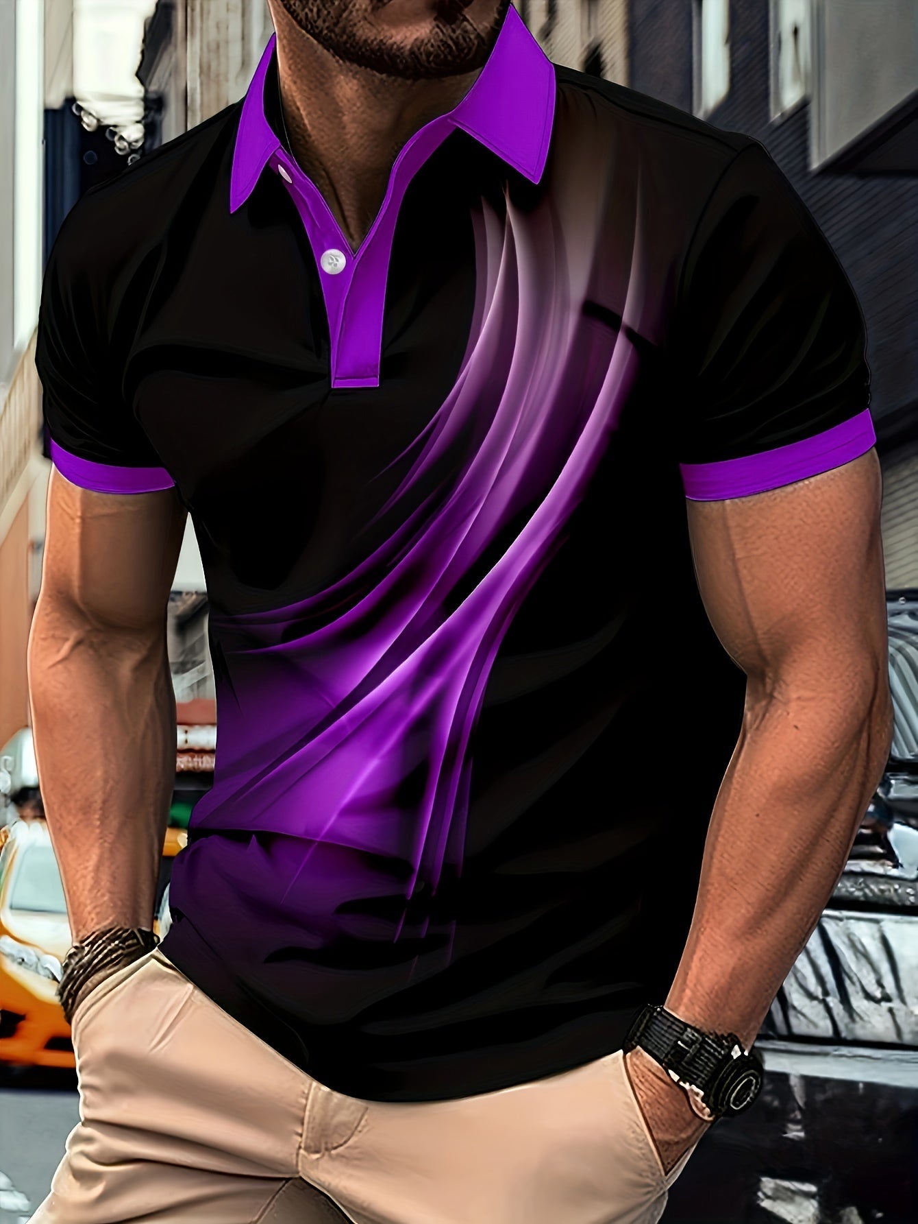 Flowing Light Ombre Polo Shirt