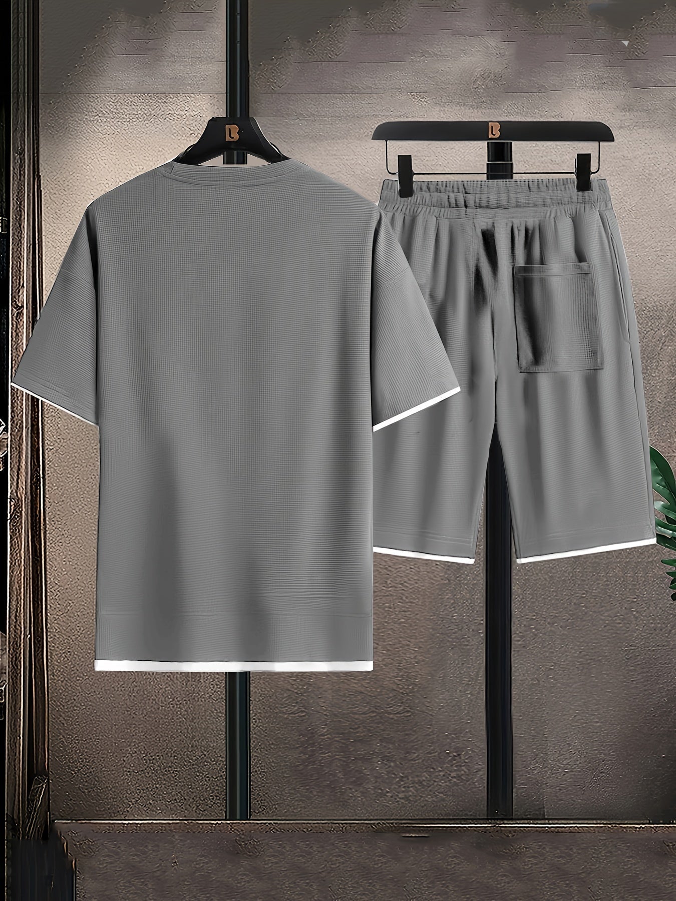 Waffle Knit Lounge Set Comfortable
