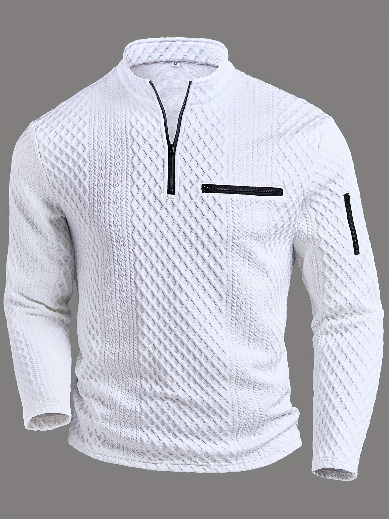 Textured Henley Zipper Shirt Stylish