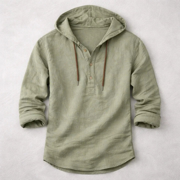 Blake Linen Hoodie Shirt Lightweight