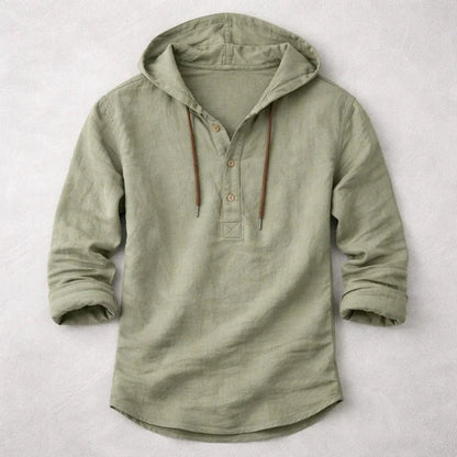 Blake Linen Hoodie Shirt Lightweight