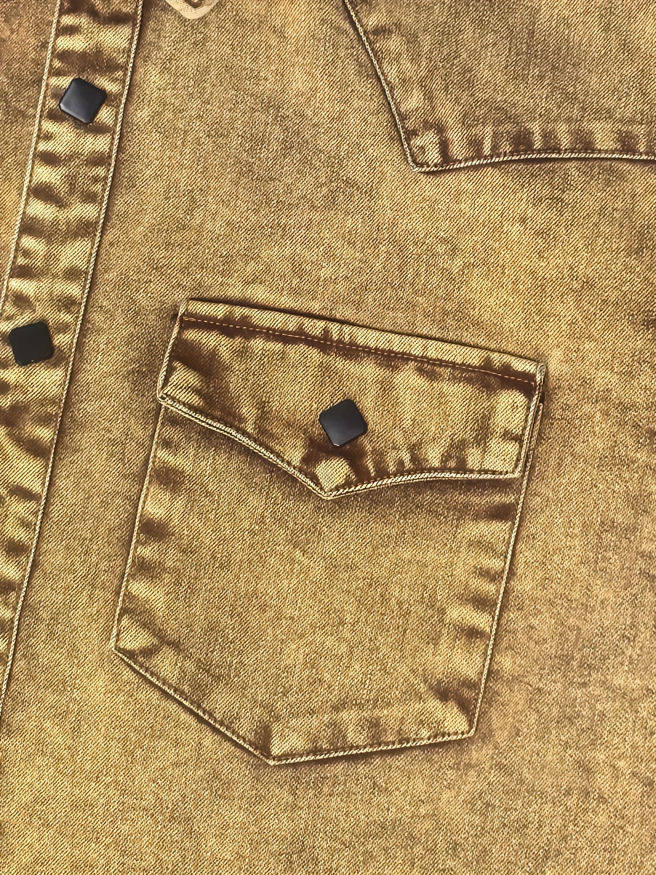 Vintage Washed Denim Long Sleeve Shirt