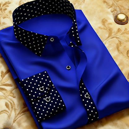 Polka Dot Slim Fit Long Sleeve Shirt