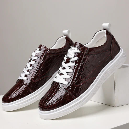 Croc Leather Slip-On Sneakers