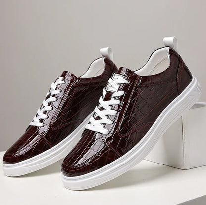 Croc Leather Slip-On Sneakers