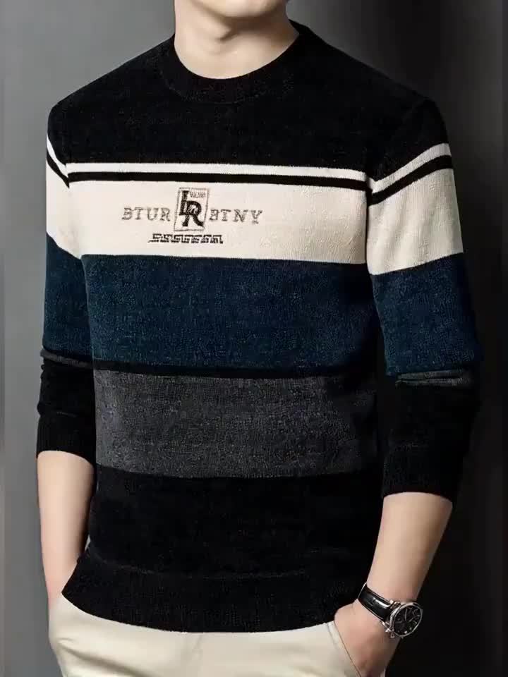 Winter Striped Knit Sweater Cozy