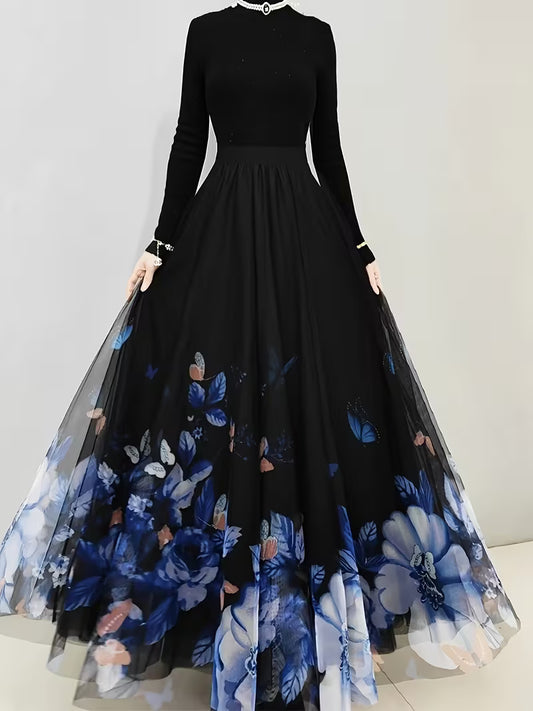 Elegant Butterfly Print Stretch Top