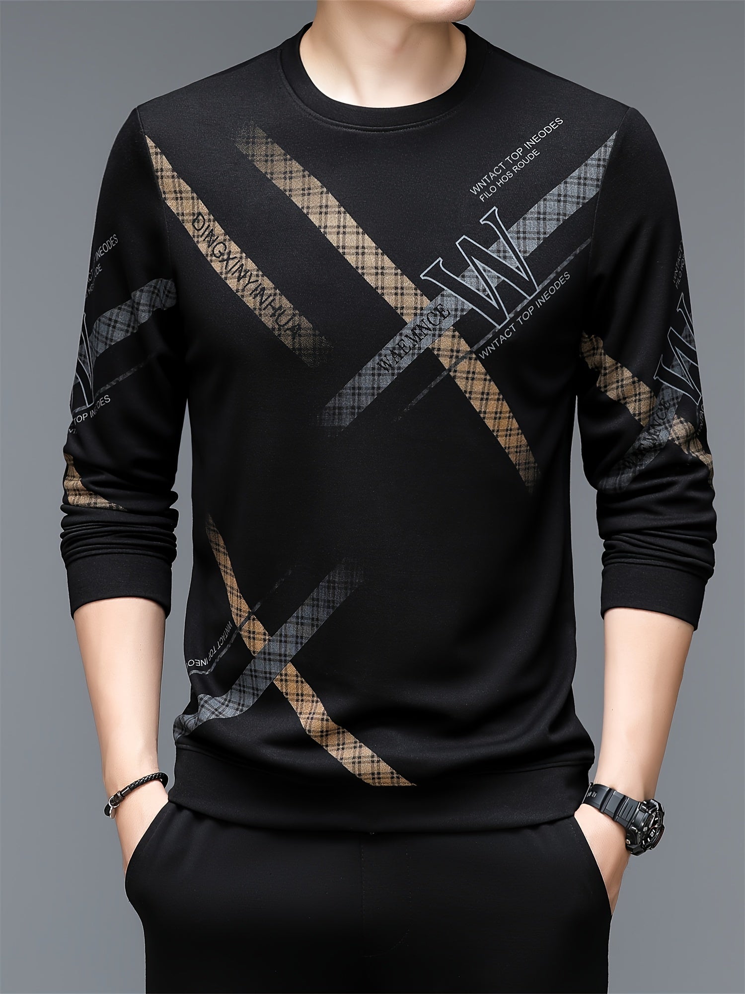 Geometric Print Long Sleeve Sweatshirt