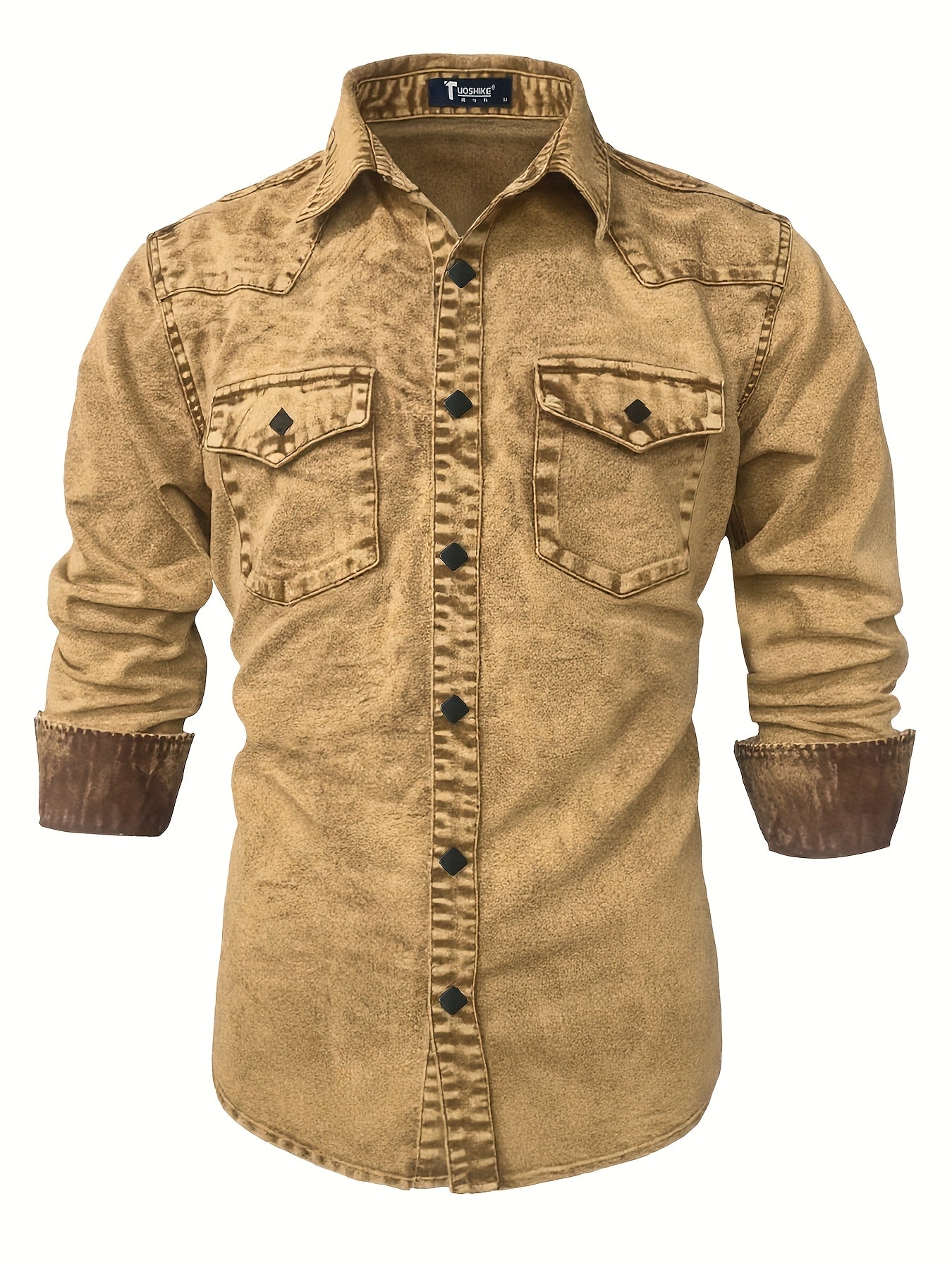 Vintage Washed Denim Long Sleeve Shirt