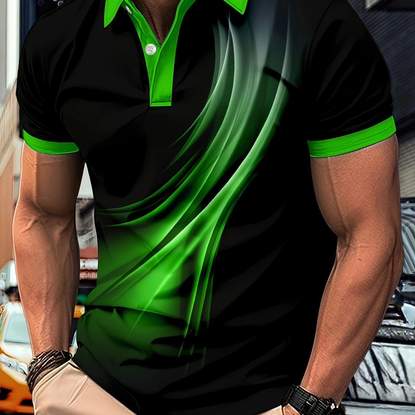 Flowing Light Ombre Polo Shirt