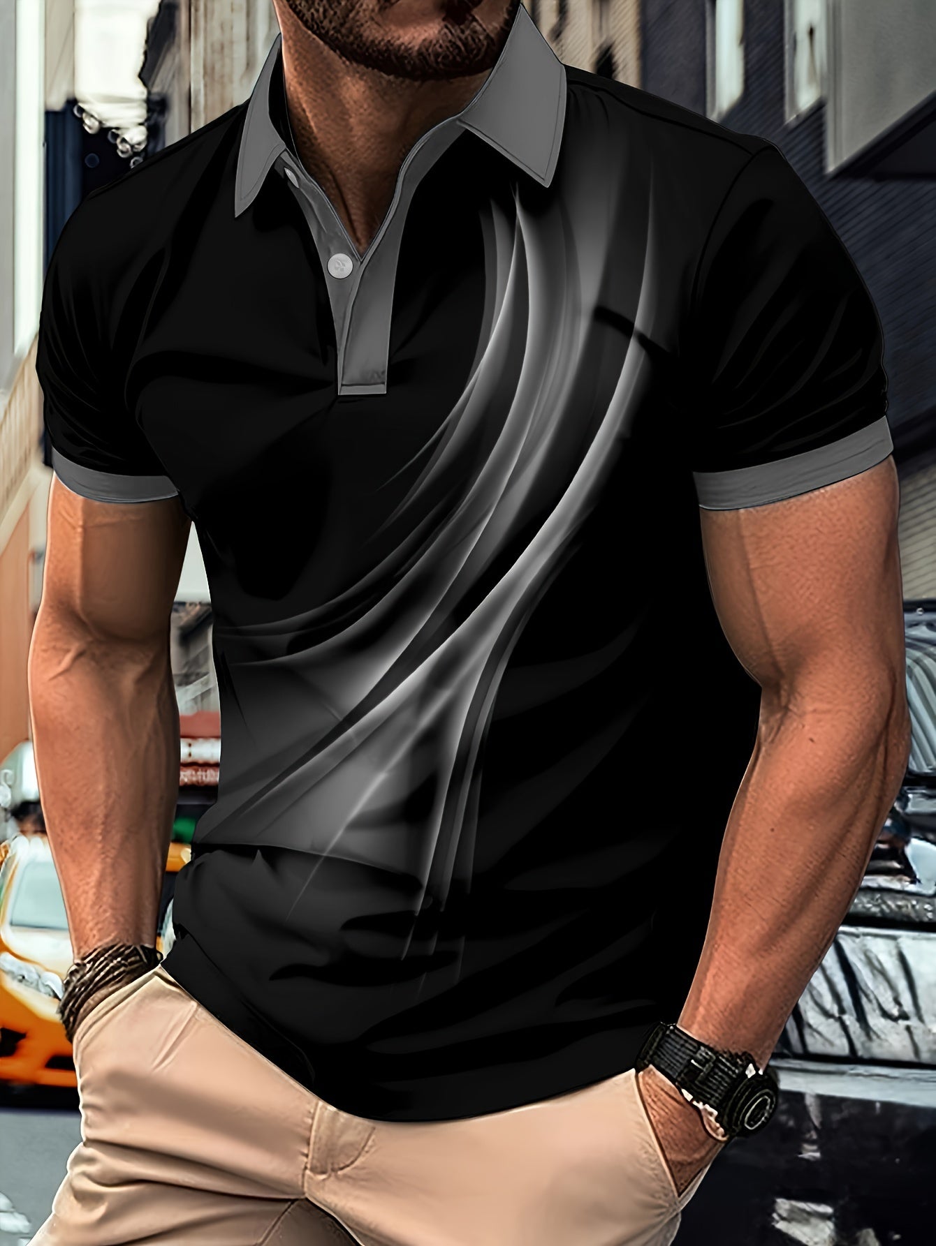 Flowing Light Ombre Polo Shirt