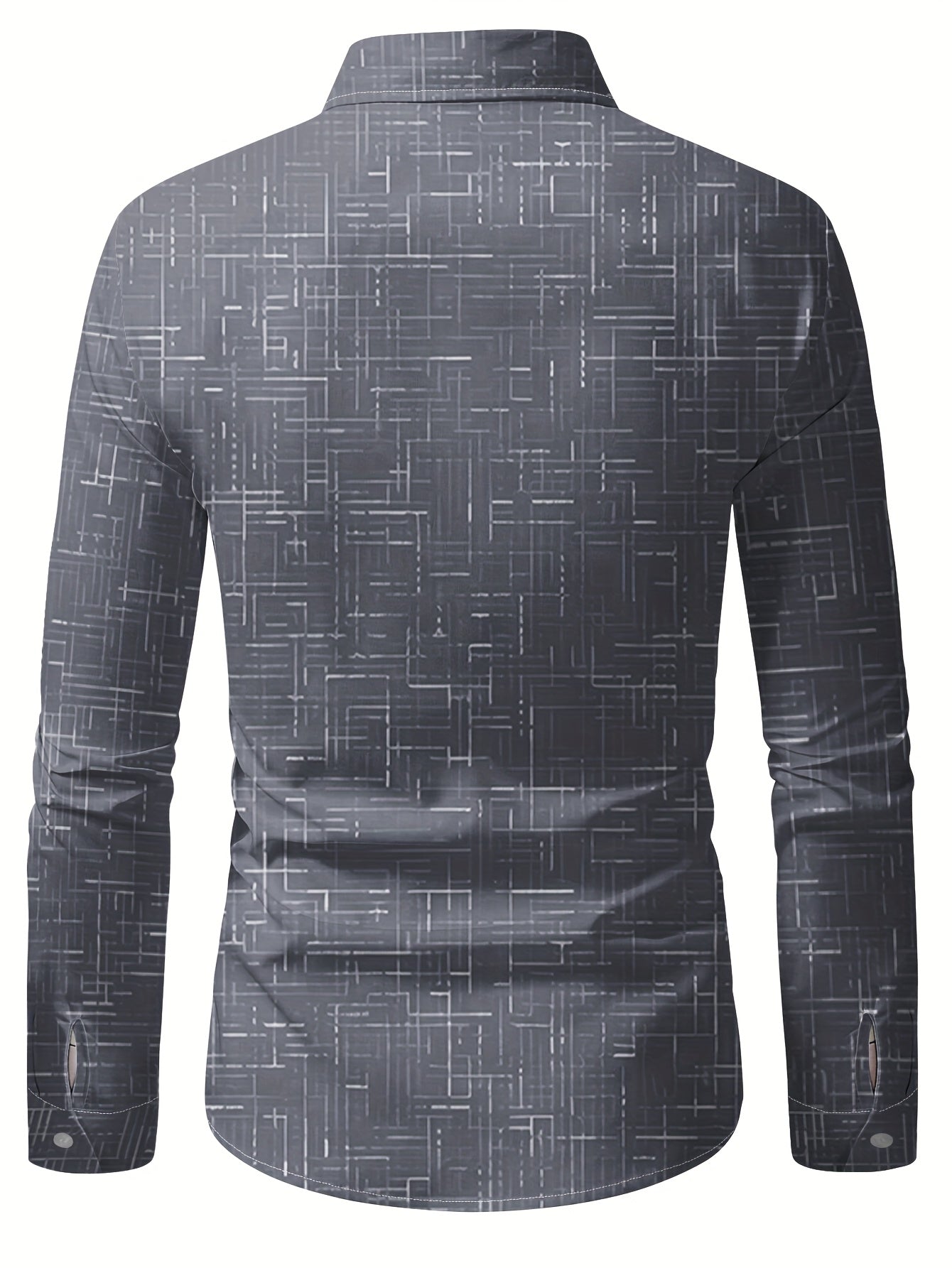 Geometric Long Sleeve Button-Up Shirt