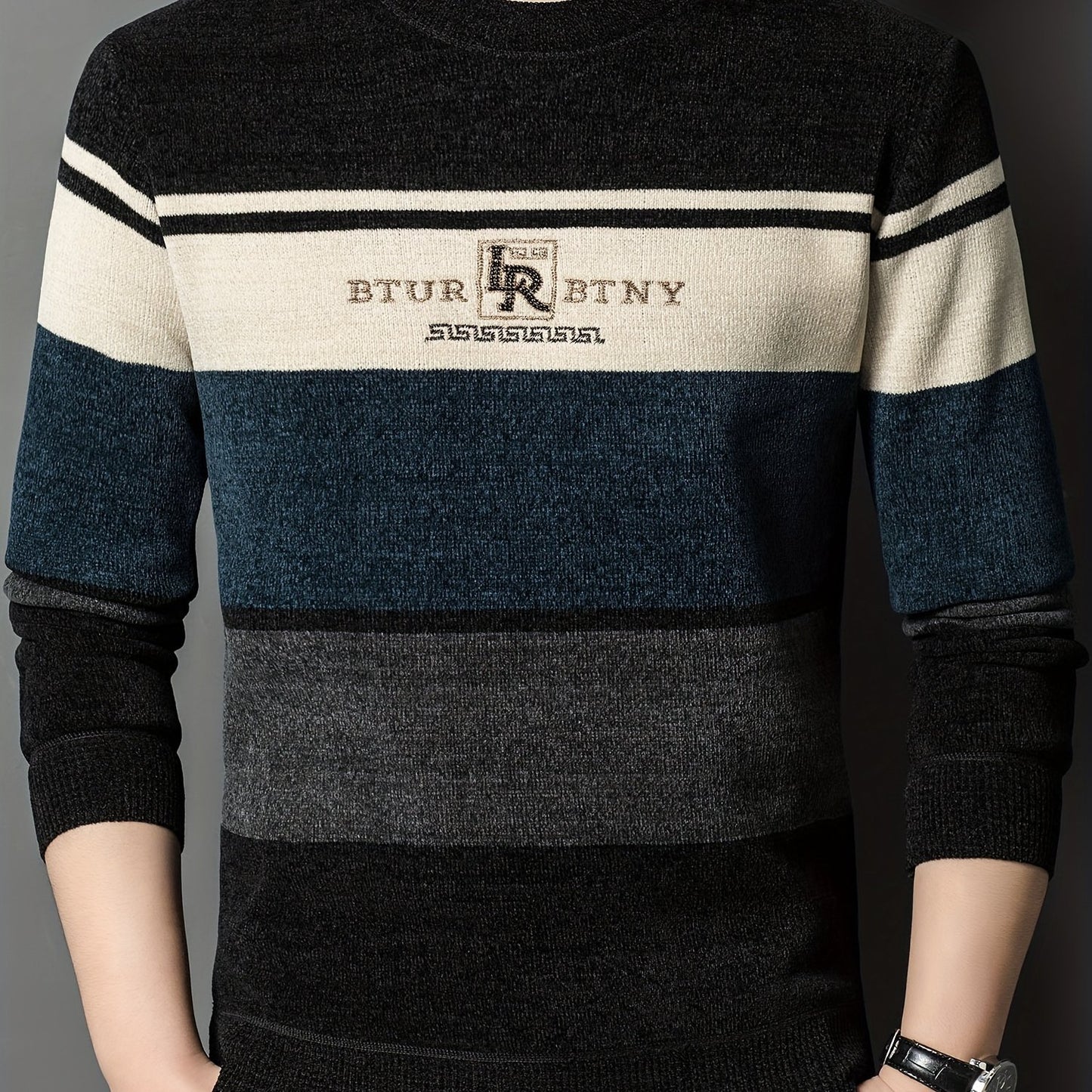 Winter Striped Knit Sweater Cozy
