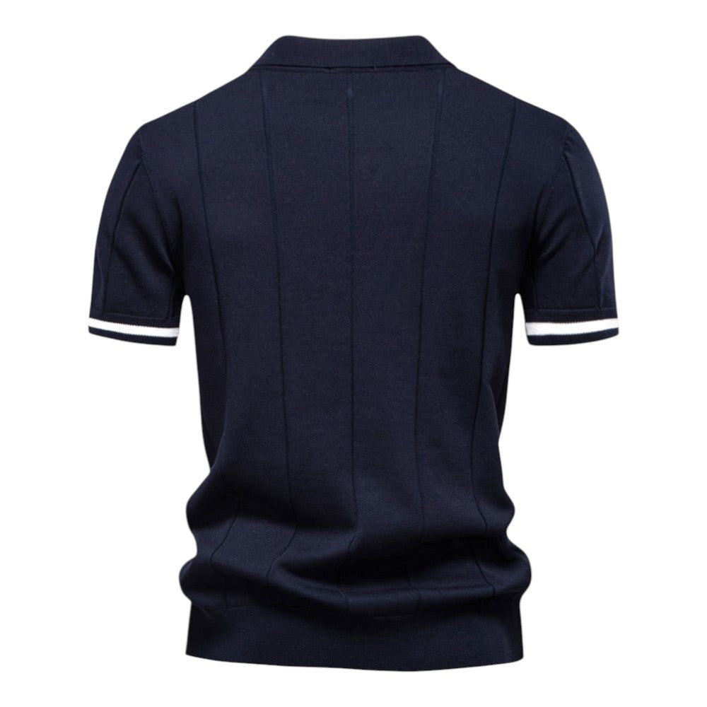 Prestige Tipped Cuff Zip Polo Shirt