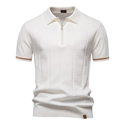Prestige Tipped Cuff Zip Polo Shirt