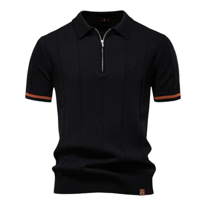 Prestige Tipped Cuff Zip Polo Shirt