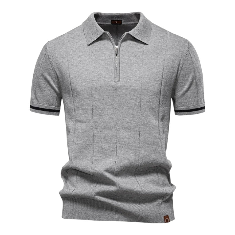 Prestige Tipped Cuff Zip Polo Shirt