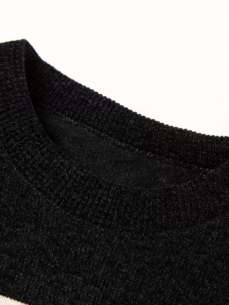 Winter Striped Knit Sweater Cozy