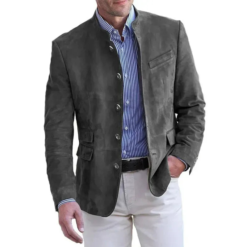 Alvaro Prestige Suede-Inspired Tailored Blazer