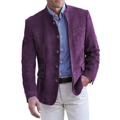Alvaro Prestige Suede-Inspired Tailored Blazer