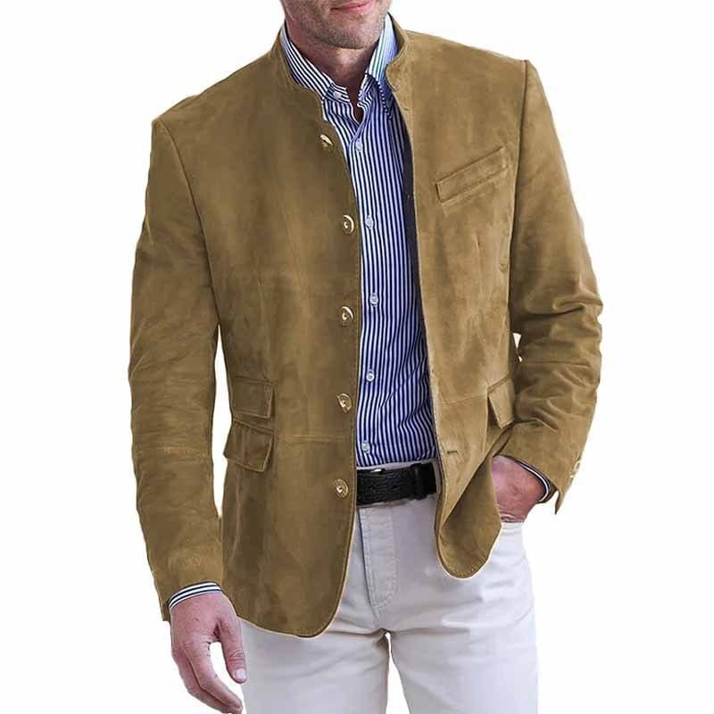 Alvaro Prestige Suede-Inspired Tailored Blazer